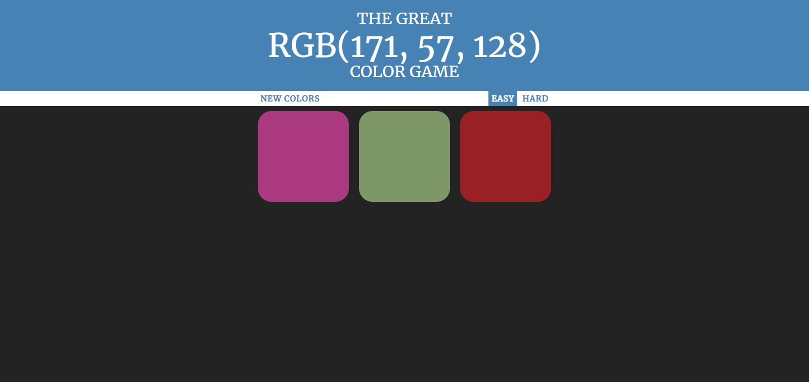 The Great Color Game - Easy