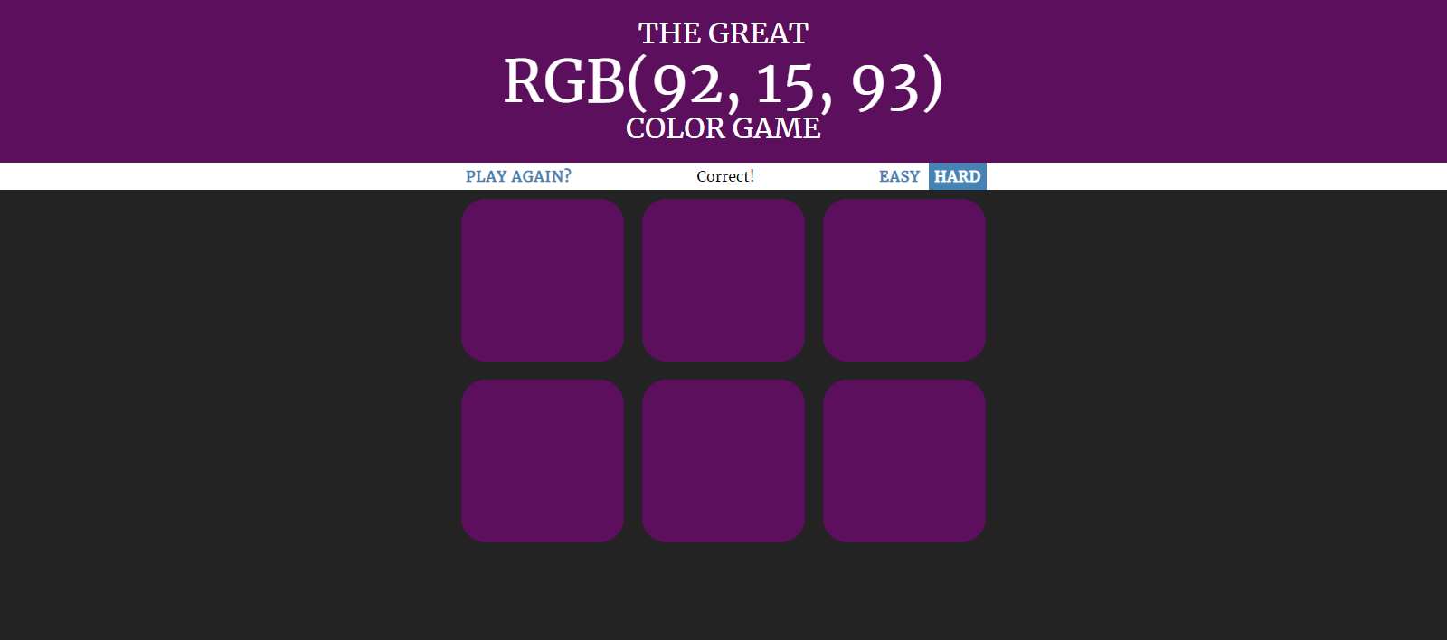 The Great Color Game - Win